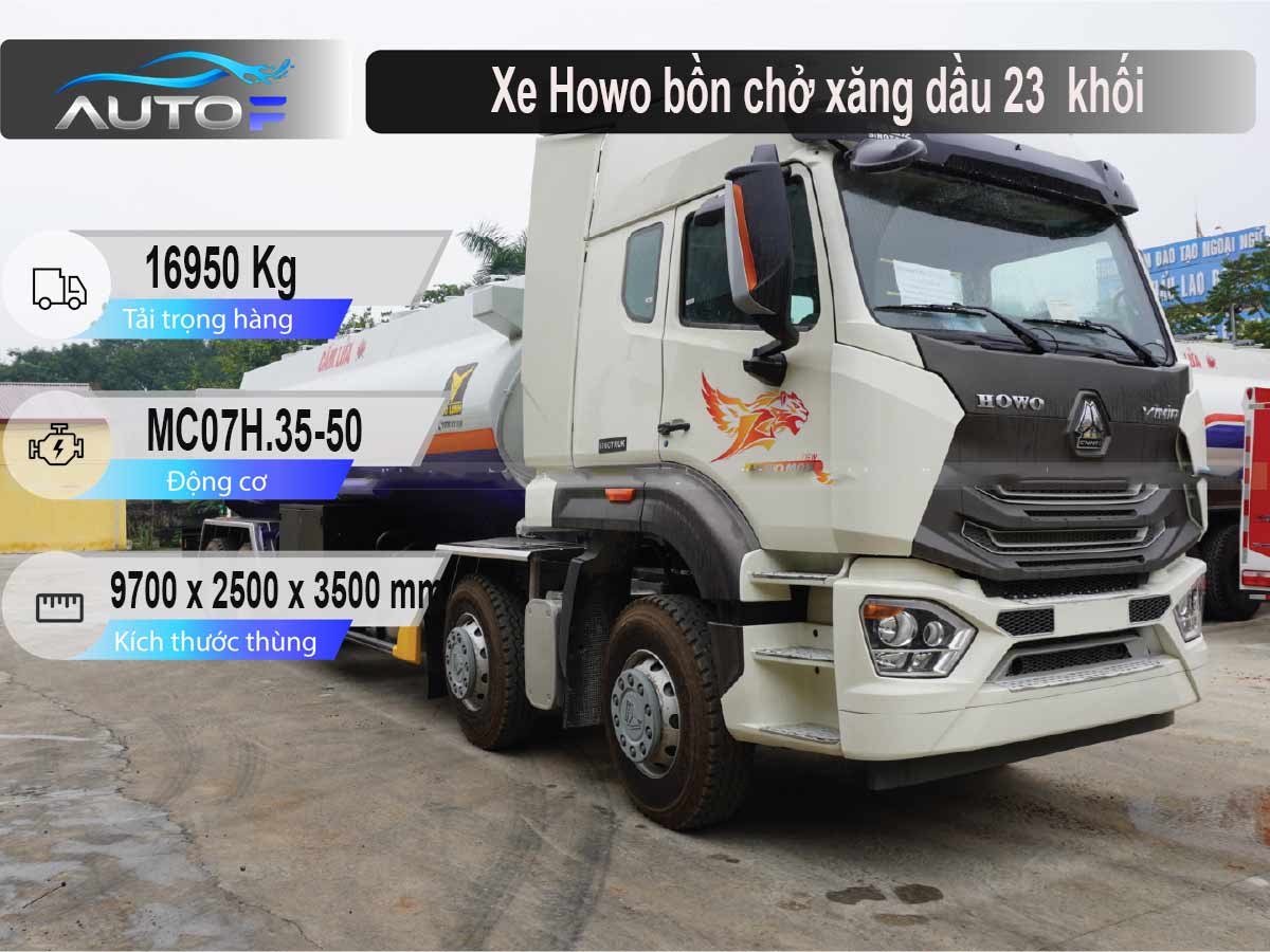 Xe Howo bồn chở xăng dầu 23 khối
